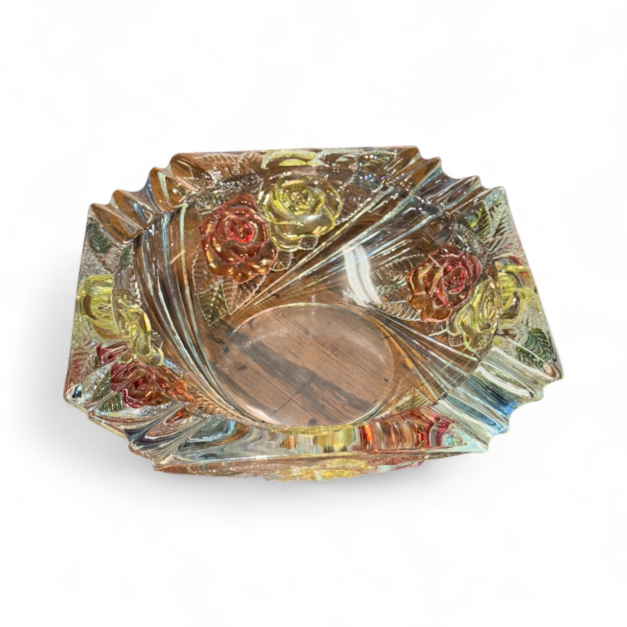 Vintage 7 inch Crystal Ladies Ashtray/Trinket/Vanity Dish