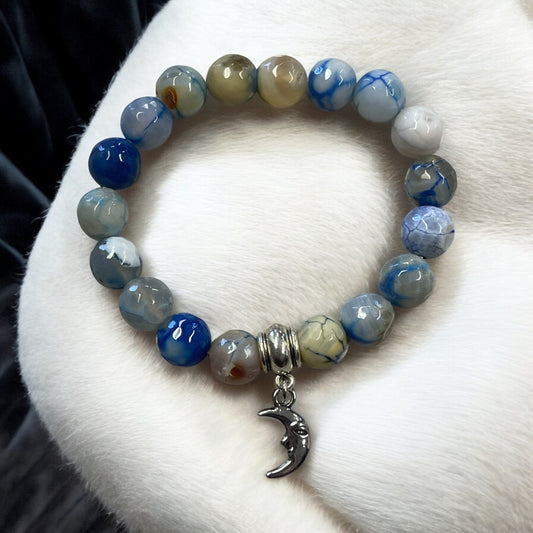 Agate Moon bracelet (10mm)