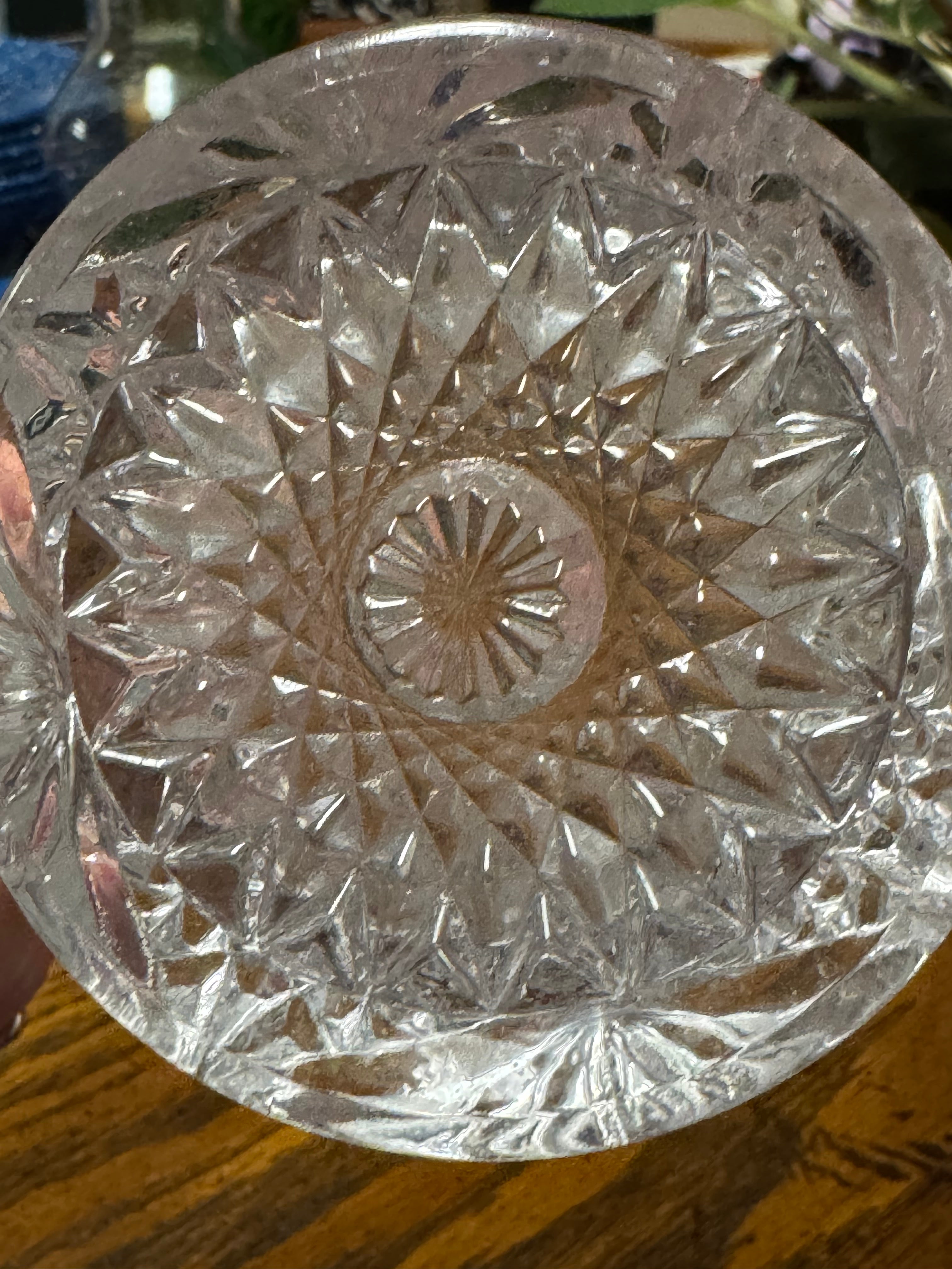 Vintage Crystal Clear Pressed Glass Spooner Dish~Vase Double Handles 5” Floral