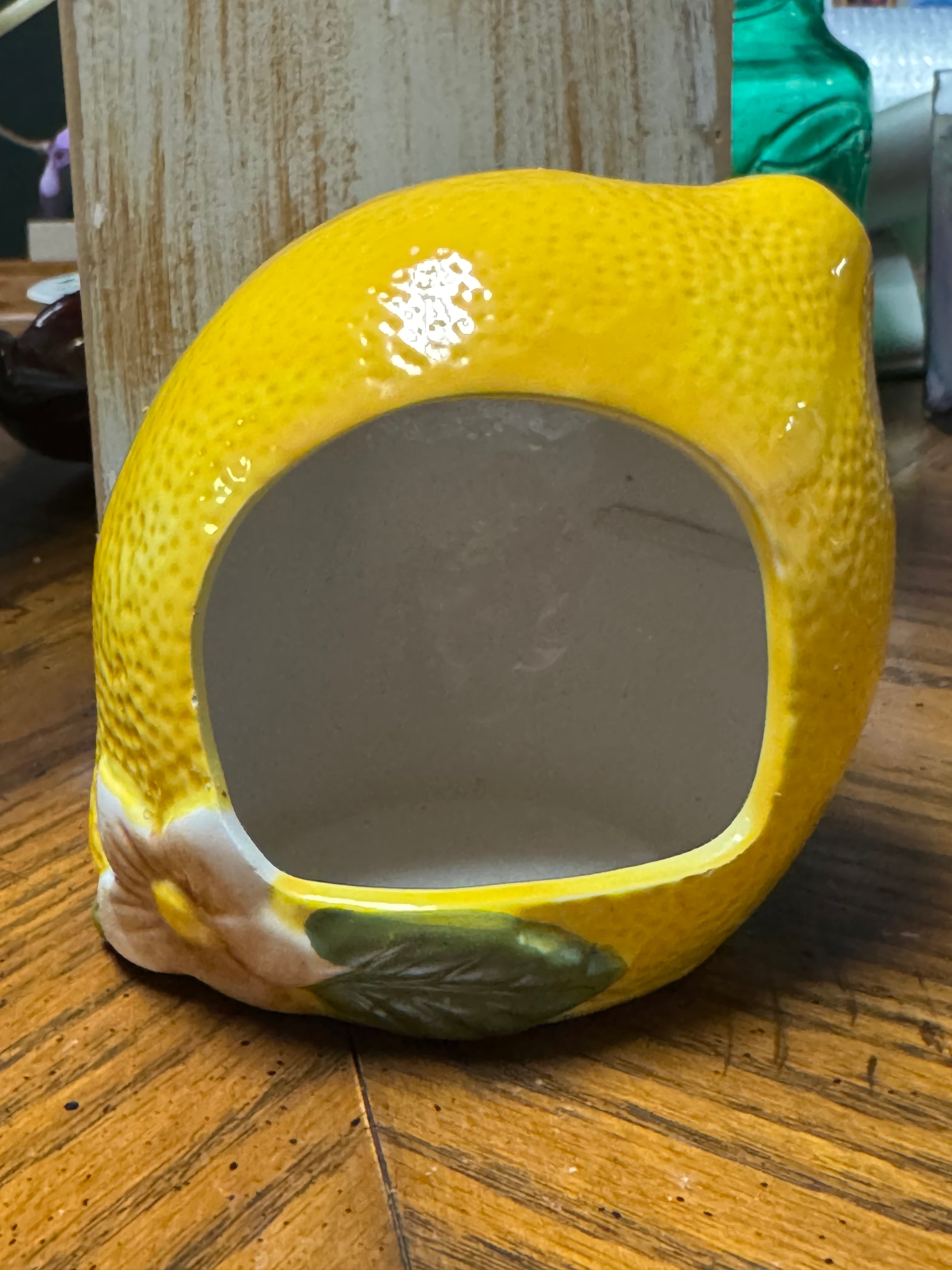Vintage Ceramic Lemon Scouring Pad Sponge Holder