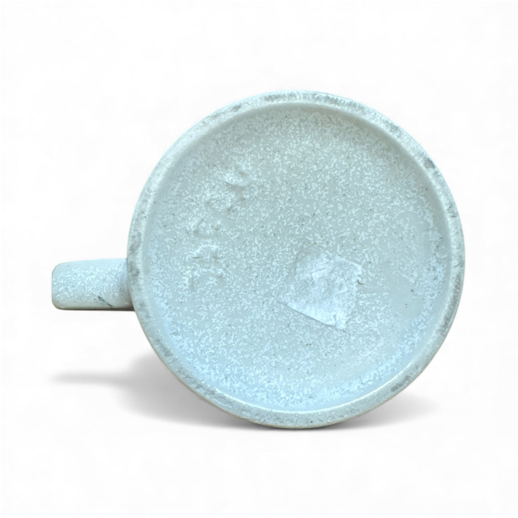 Vintage Speckled Gray Stoneware Embossed Hippopotamus Coffee Mug Made in Japan