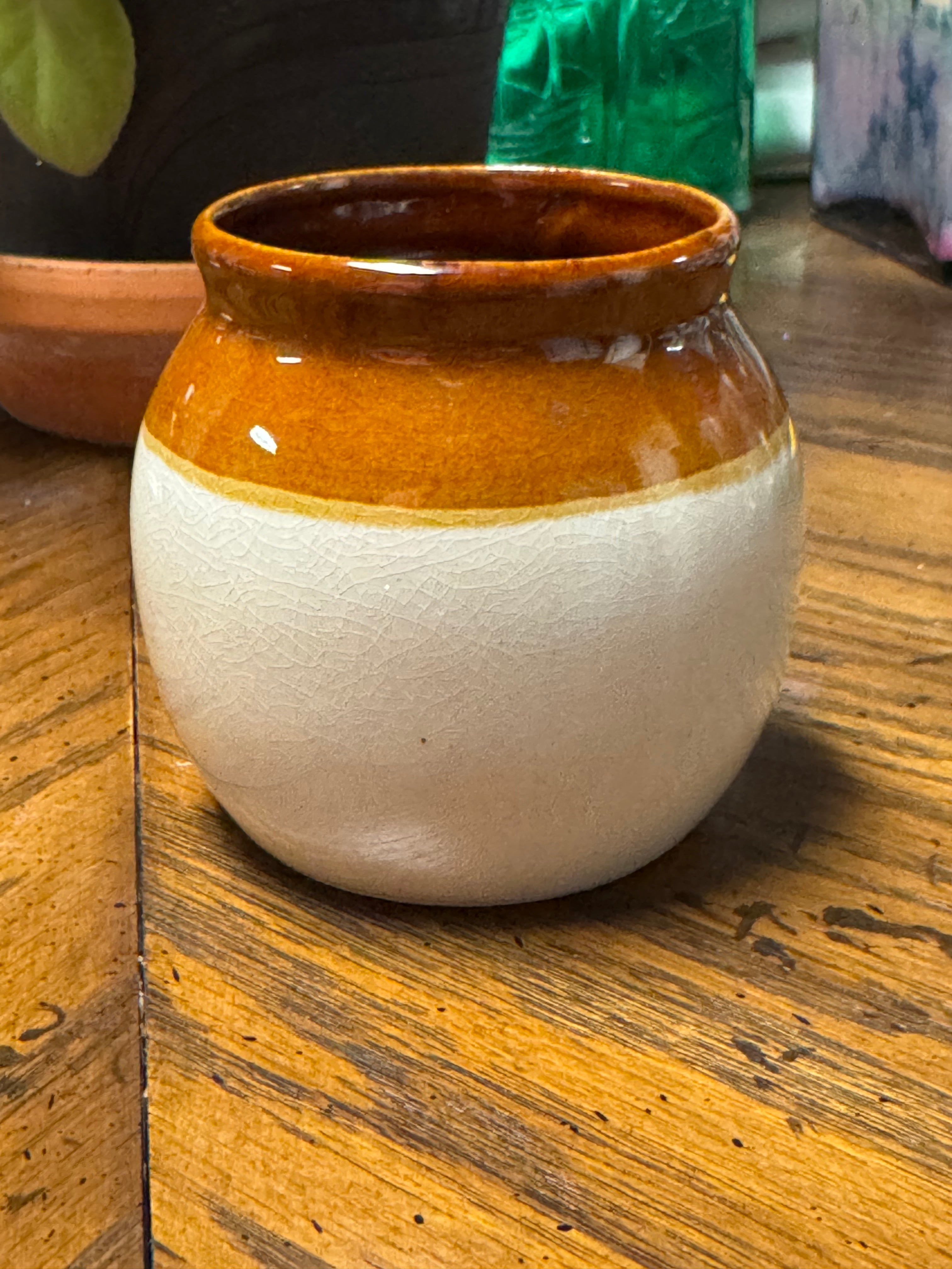 Vintage Boston Baked Beans Small Ceramic Jar