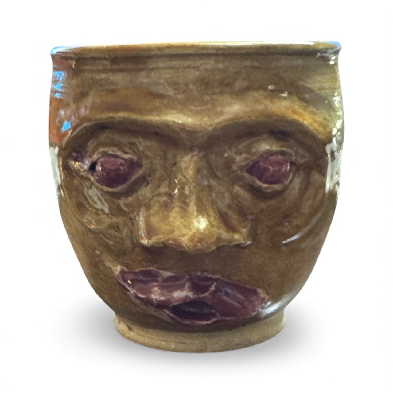 Vintage Head Sculpted Pottery Coffee Mug