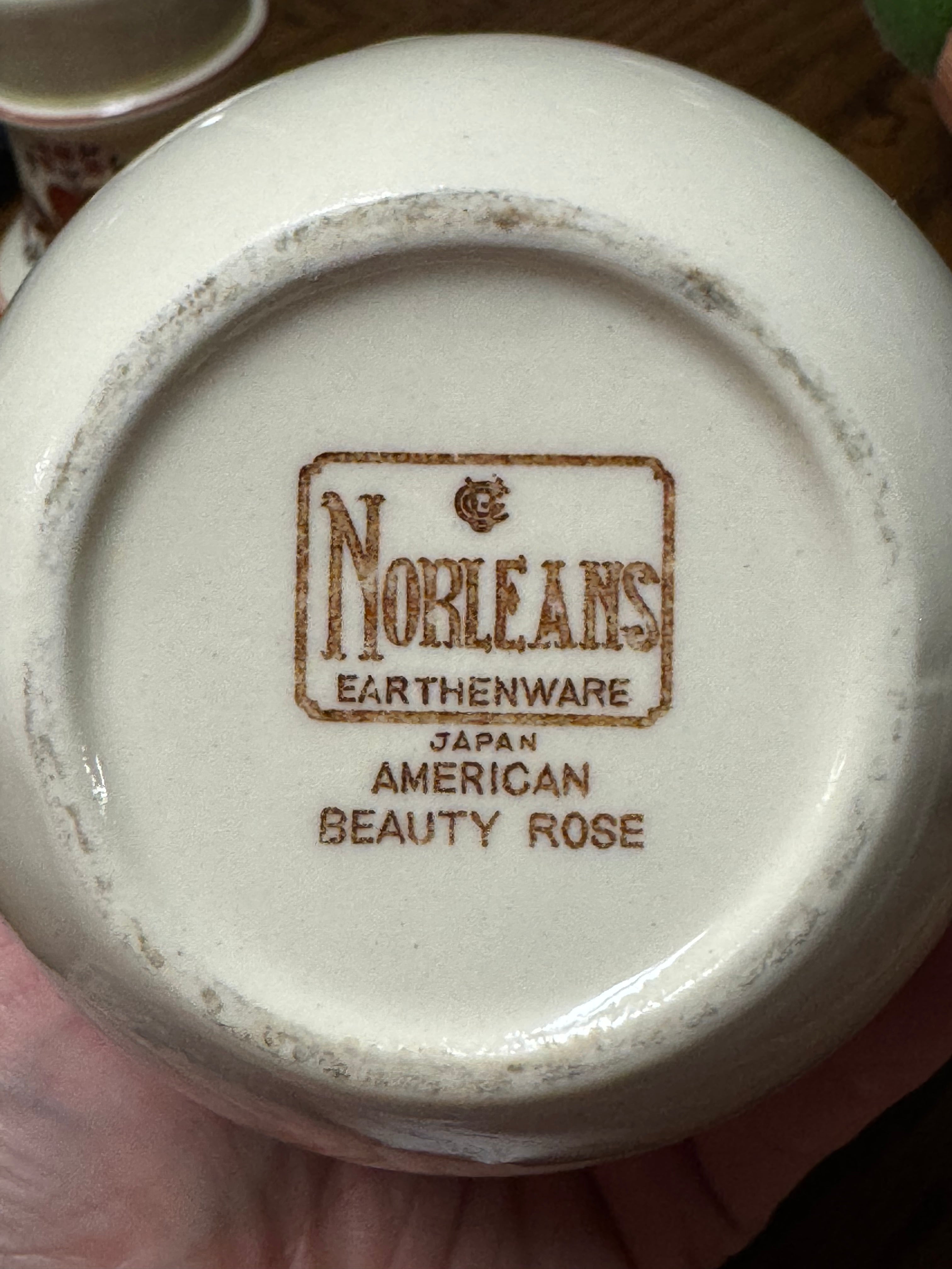 Vintage Norleans Earthenware American Beauty Rose Creamer & Sugar Bowl Pink Roses MCM