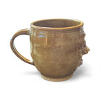 Vintage Head Sculpted Pottery Coffee Mug