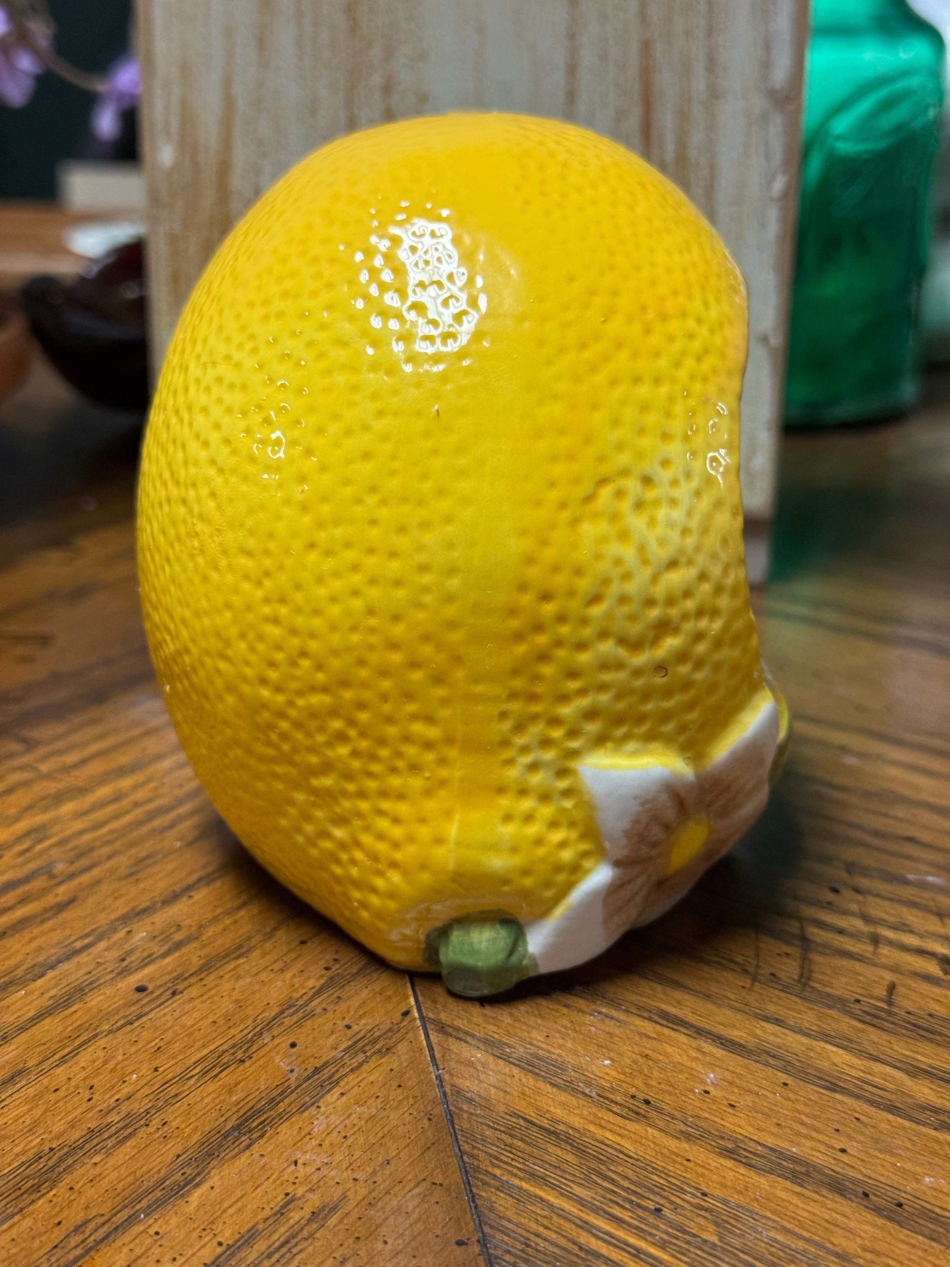 Vintage Ceramic Lemon Scouring Pad Sponge Holder