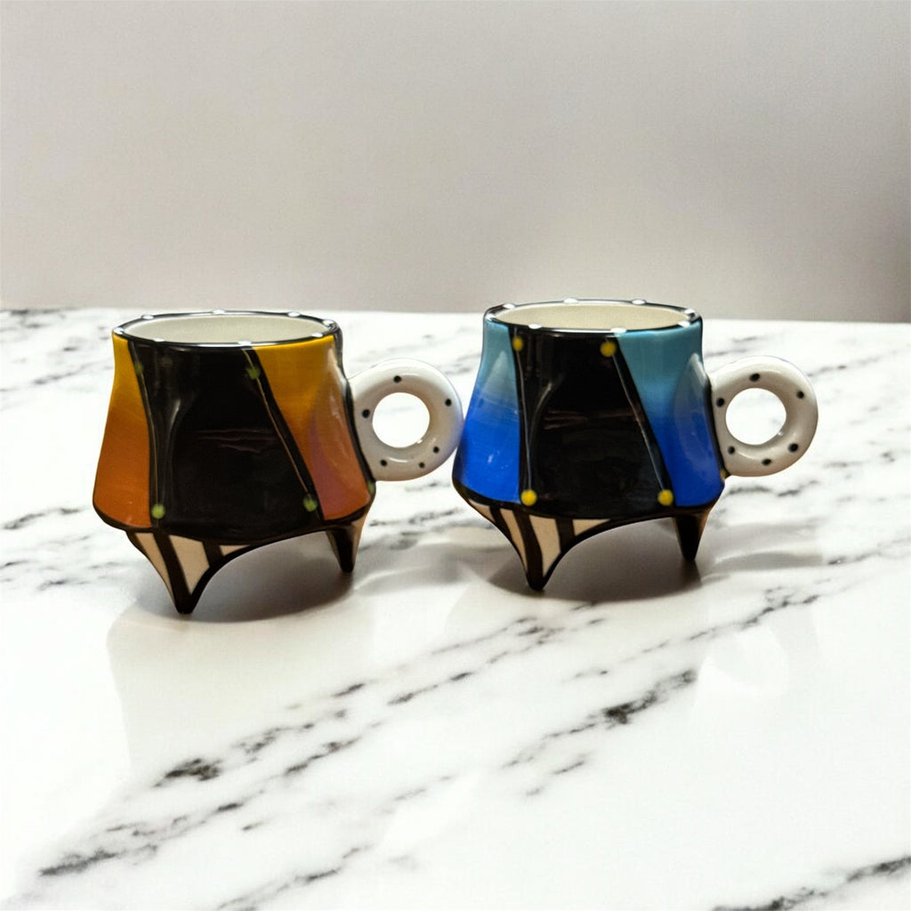 Vintage Rare hand painted Carnival Mug Set