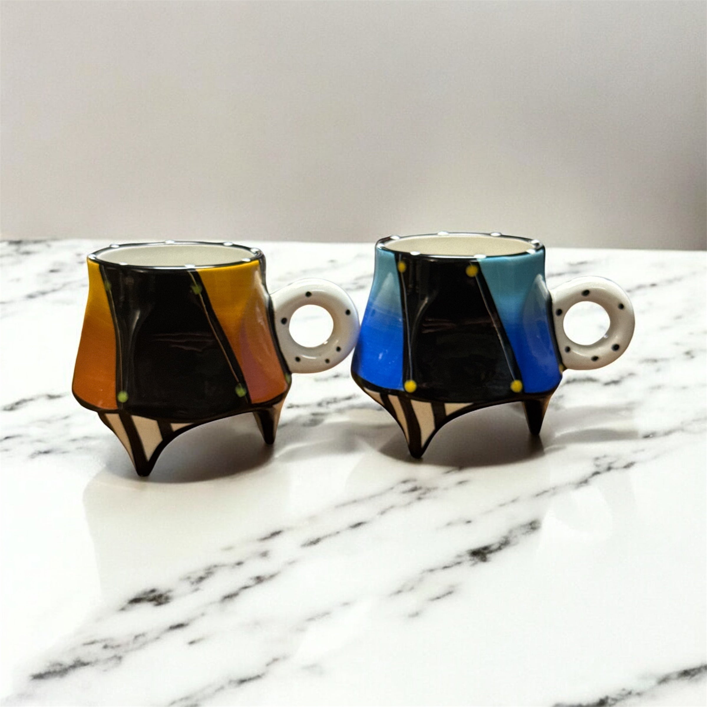 Vintage Rare hand painted Carnival Mug Set