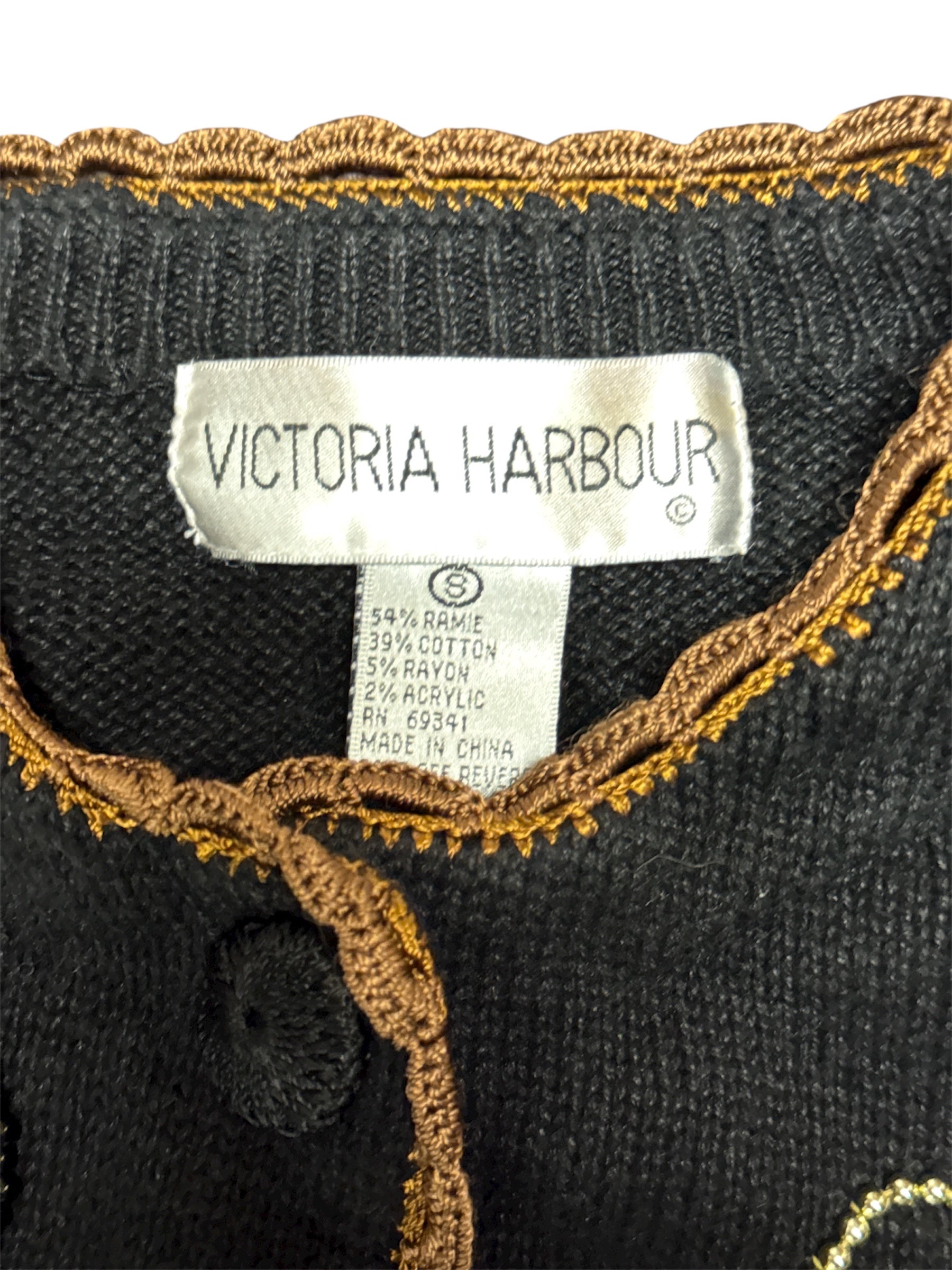 Vintage Victoria Harbour Beaded Purse Cardigan