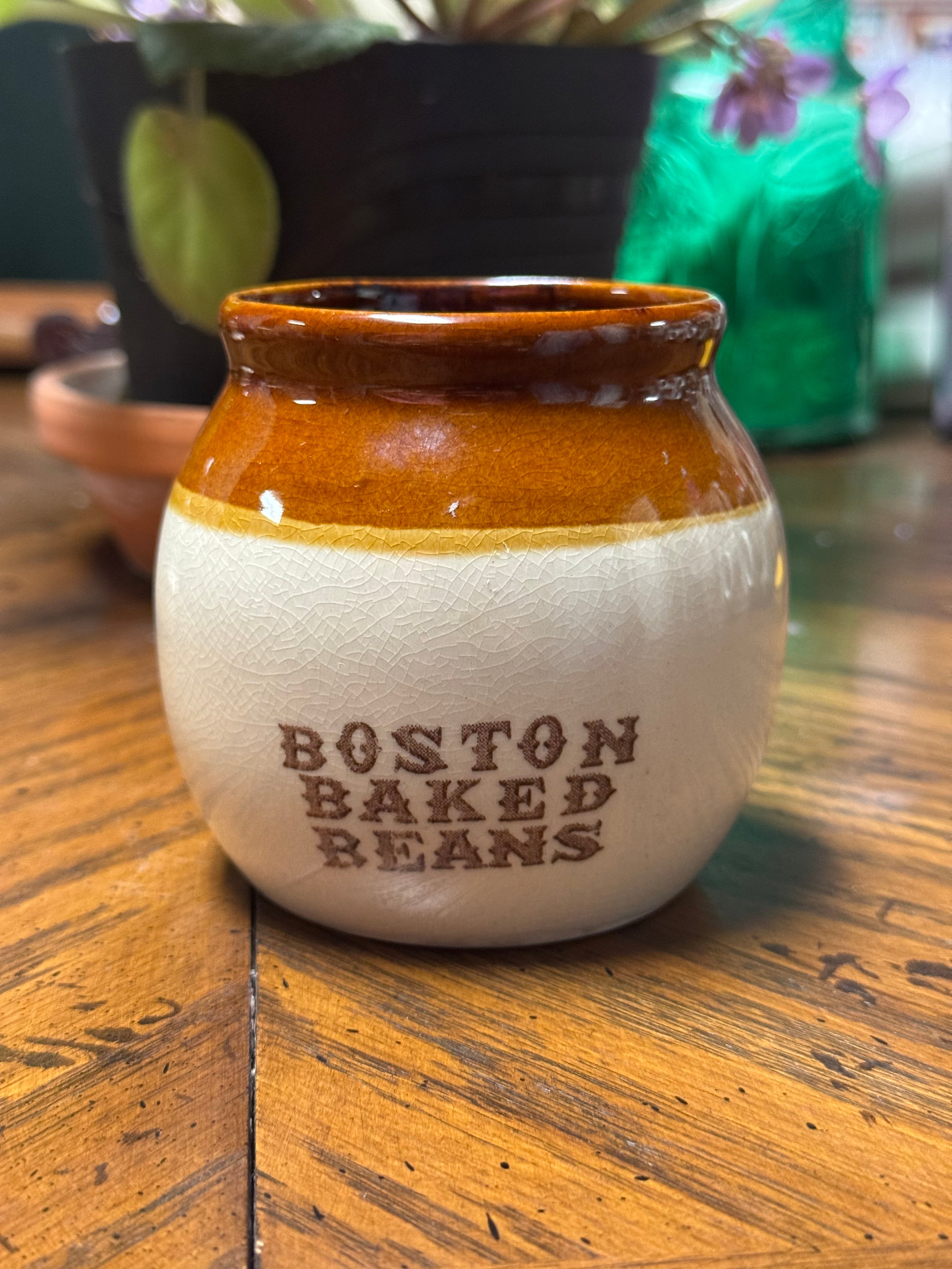 Vintage Boston Baked Beans Small Ceramic Jar