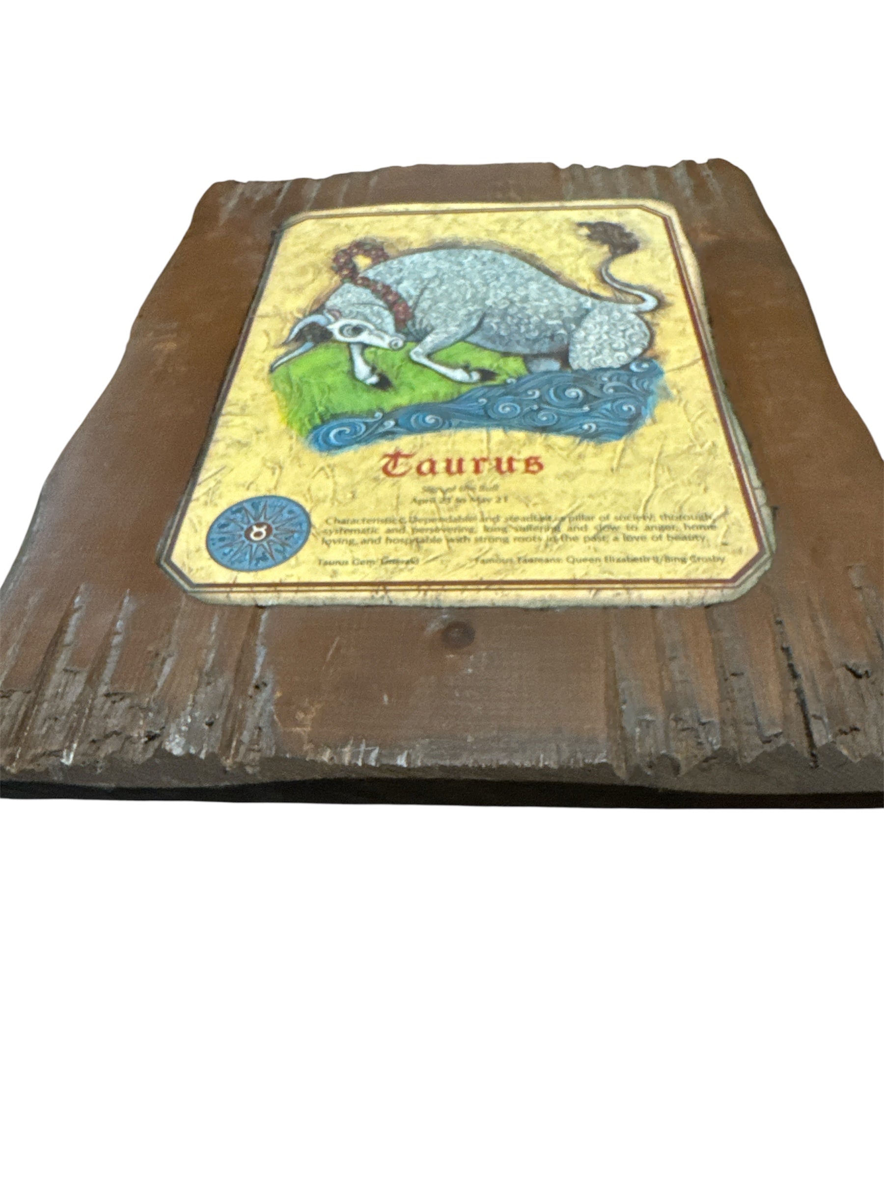 Vintage 1970’s Taurus Astrological Sign Hanging Wall Plaque