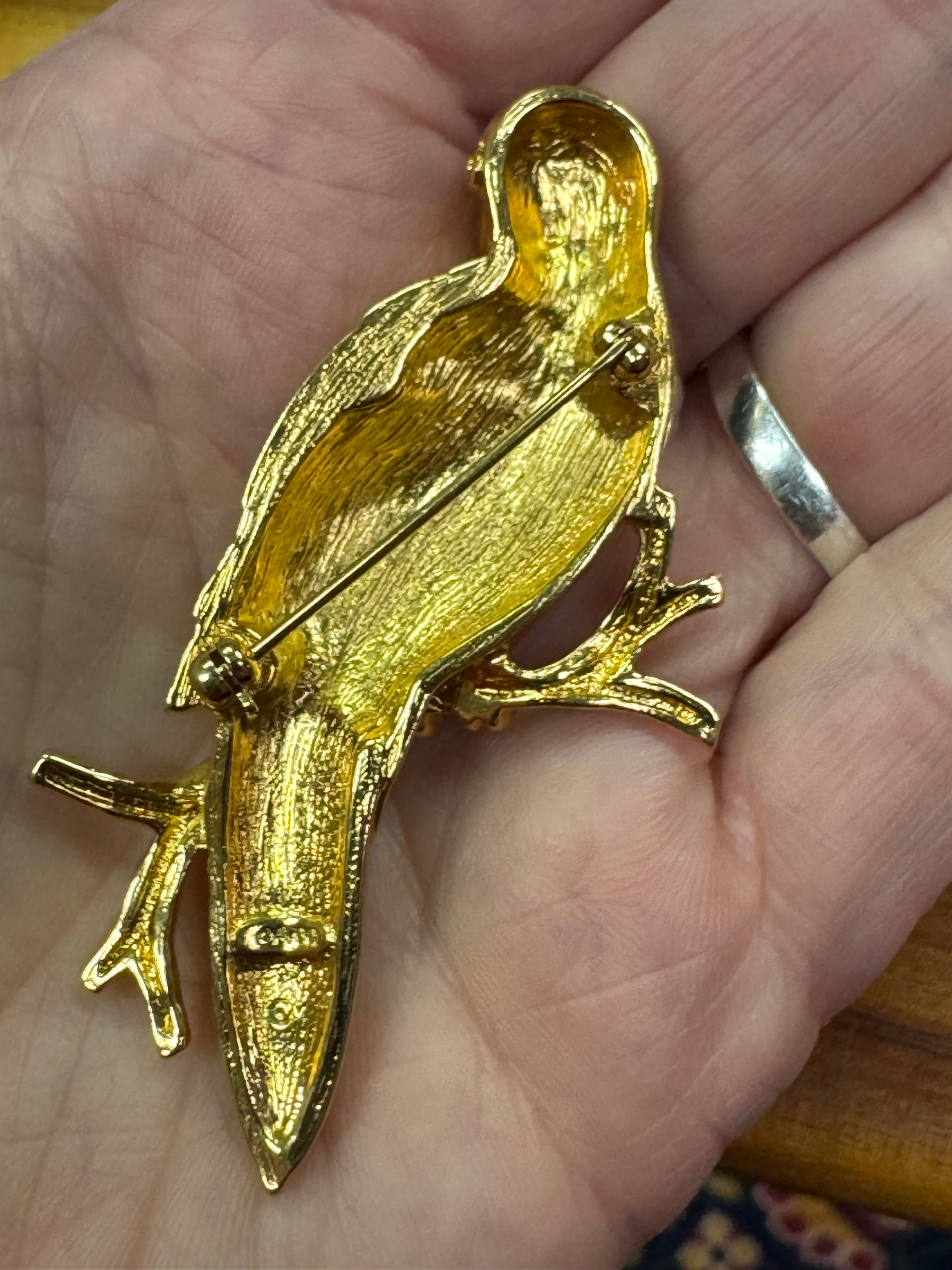 Vintage Avon Parrot Brooch