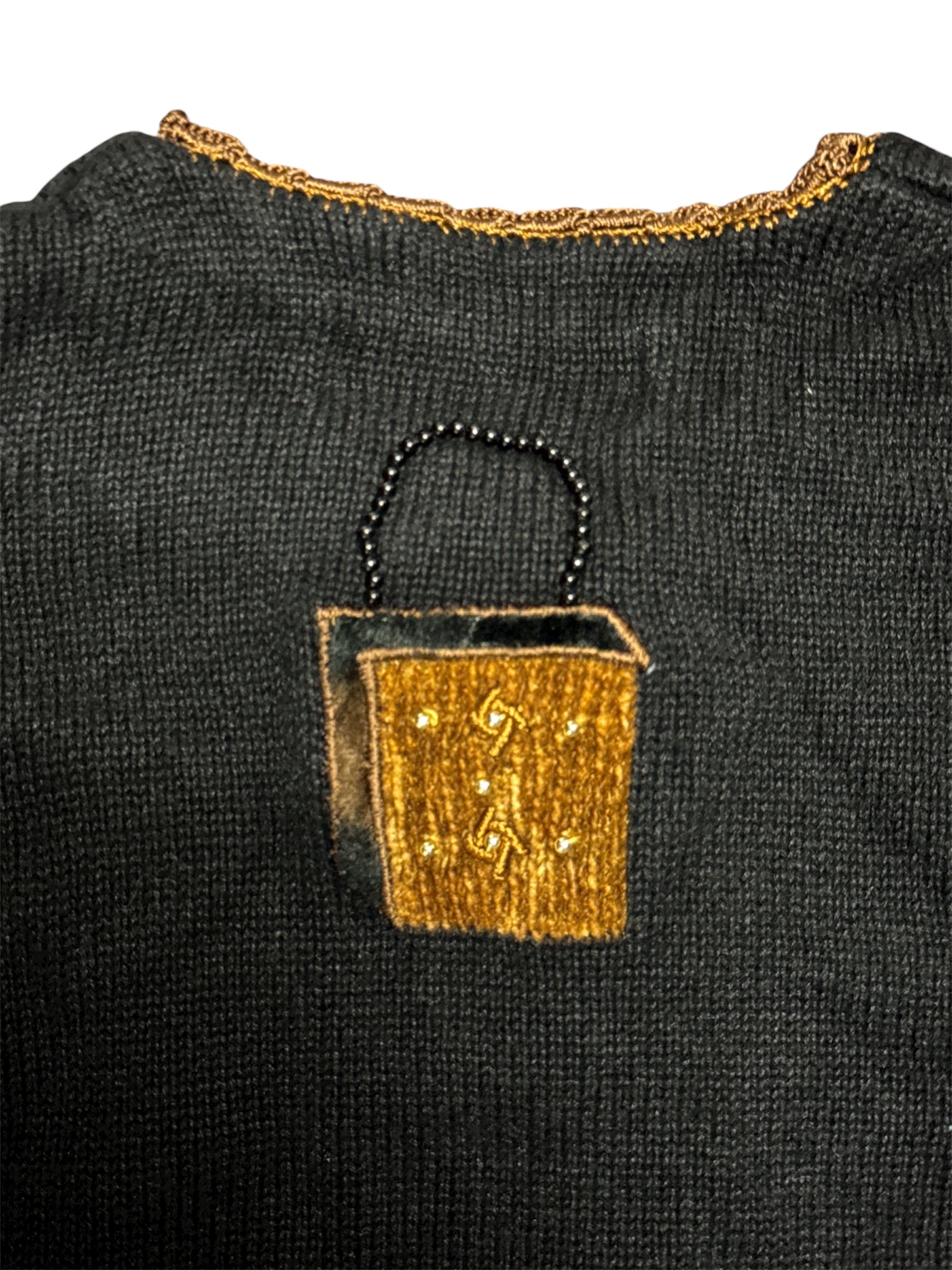 Vintage Victoria Harbour Beaded Purse Cardigan