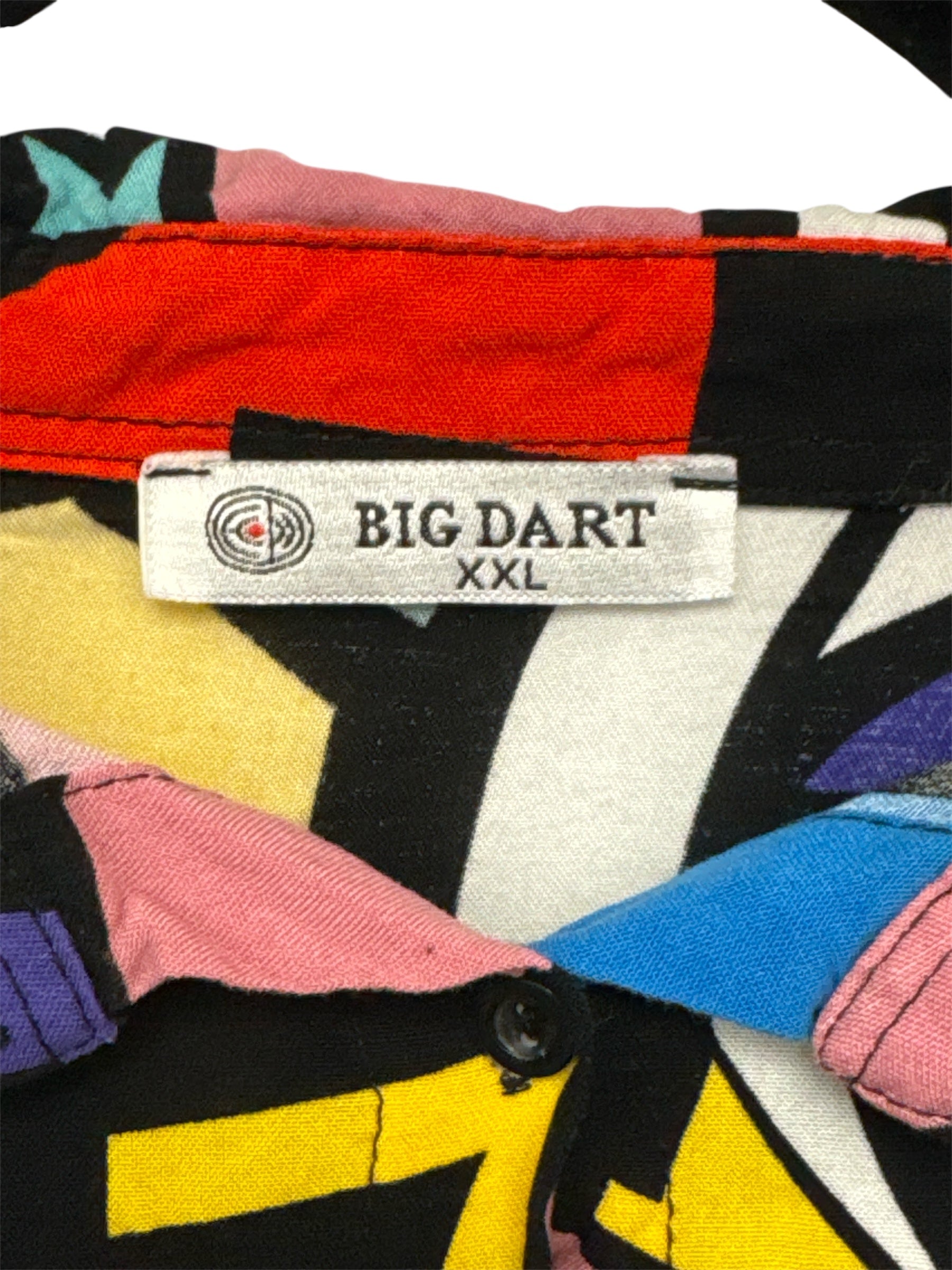 Big Dart Vintage Pop Art Retro Colorful Bright Button Down Blouse Women’s XXL