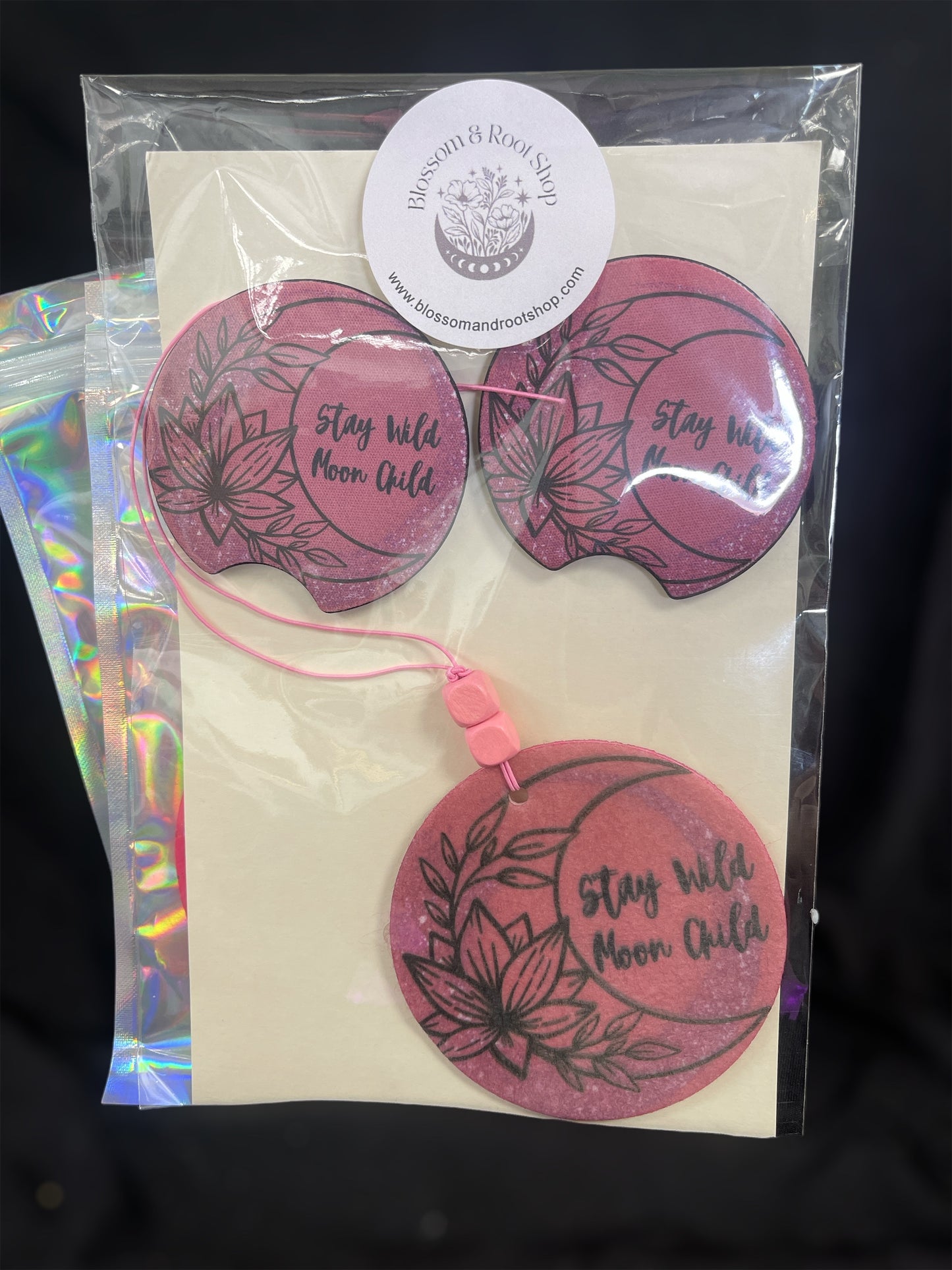 Stay Wild Moon Child freshener & coaster set